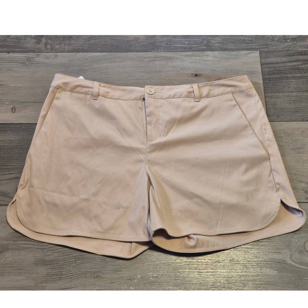 Oakley Enjoy Chino Golf Shorts Oxford Tan Beige Womens XL 541335 NWT